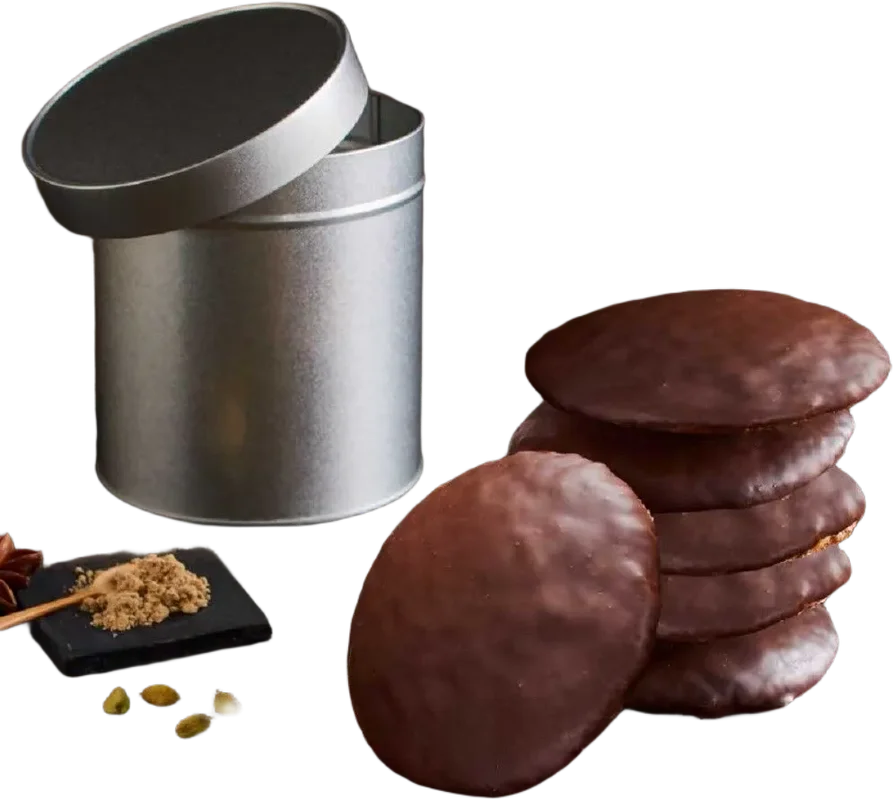 6 Original Elisen gingerbread with chocolate in a tin