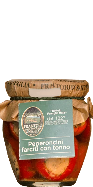 Frantoio Sant’Agata D’Oneglia Peperoncini Farciti con Tonno – Chilischoten mit Thunfisch 180g – Bild 2