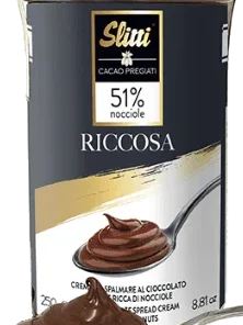 Riccosa streichzarte Creme mit Milchschokolade und Haselnüssen Slitti