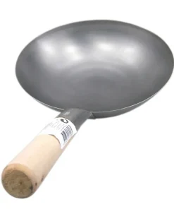 [ Wok Ø 33 cm runder Boden ] Asiatische Eisenpfanne / Küchen Wok / Pfanne