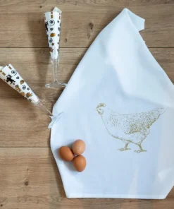 17:30 Geschirrtuch | Huhn | gold