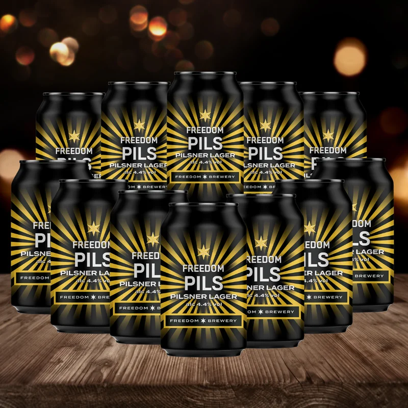 Freedom Brewery British Pilsner Craft Beer 330ml Cans – 12 Pack (4.4% ABV)
