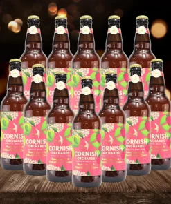 Cornish Orchards Raspberry British Cider 500ml Bottles – 4.0% ABV (12 Pack)