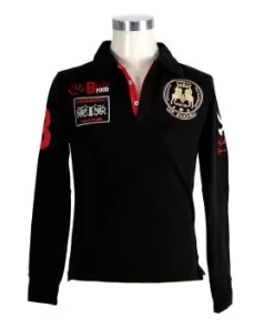 EDITION BOS FOOD Polo-Shirt La Guajiro, Langarm, schwarz/rot, Damen Gr. S, 1 St