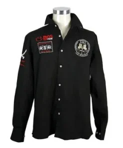 EDITION BOS FOOD Polohemd La Guajiro, Langarm, schwarz/rot, Herren Gr. 3XL, weit, 1 St