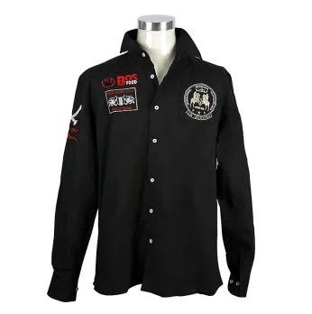 EDITION BOS FOOD Polohemd La Guajiro, Langarm, schwarz/rot, Herren Gr. 3XL, weit, 1 St