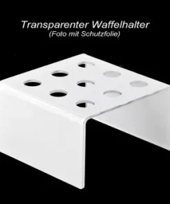 Mini-Waffelhörnchen-Halter, Plexiglas lichtgrau, quadratisch, für 9 Hörnchen, 1 St