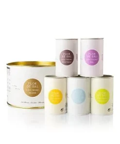 Flor de Sal d´es Trenc – Deluxe Set (Curry, Rose, Oliven, Kräuter, pur), BIO, 250 g, 5 x 50g