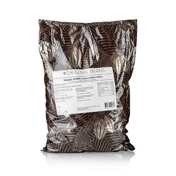 Couverture Simply Dark 62% Kakao, Bitter, Drops, Original Beans, vegan, 2 kg – Bild 2