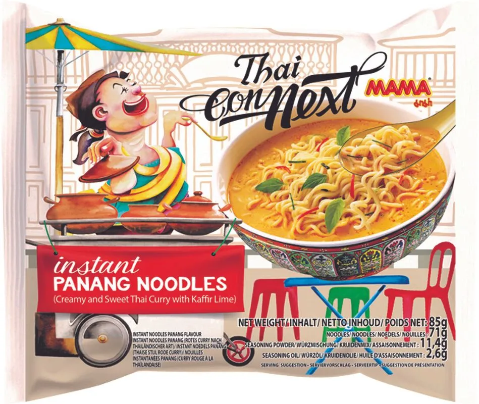 MAMA Instant Nudeln Panang 85g | Rotes Curry nach Thailändischer Art | Thai Connext Nudelsuppen