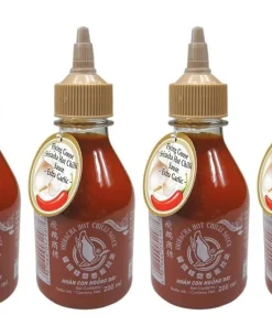 4er Pack – FLYING GOOSE Sriracha (4x 200ml) | scharfe Chilisauce mit extra Knoblauch