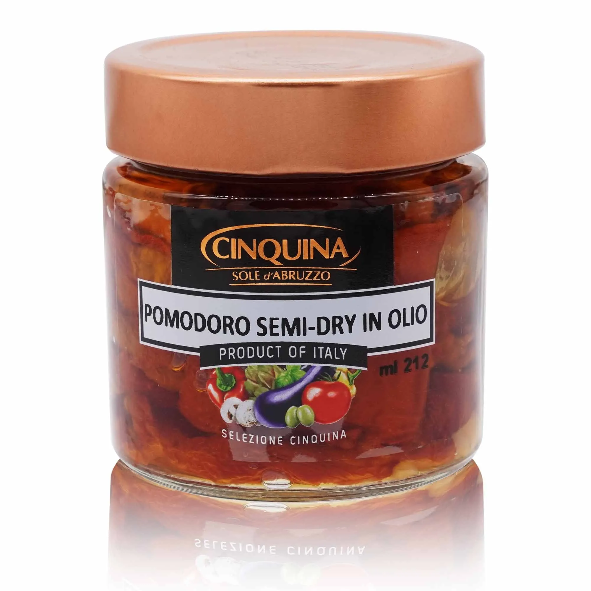 CINQUINA Pomodoro semidry in olio – Tomaten halb getrocknet in Öl – 0,240kg