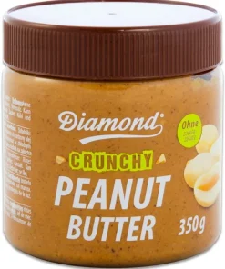 DIAMOND Erdnussbutter Crunchy – mit Erdnussstückchen 350g | Ohne Zuckerzusatz | Peanut Butter