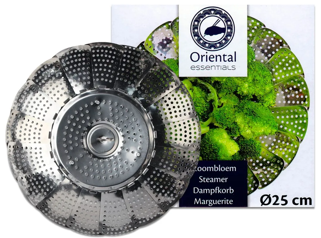 Edelstahl Dampfgareinsatz Dampfkorb, Ø 25cm Durchmesser, Dämpfeinsatz Dampfgarer Dampfgareinsatz Dünsteinsatz