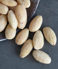 Salted almonds peeled, freshly roasted