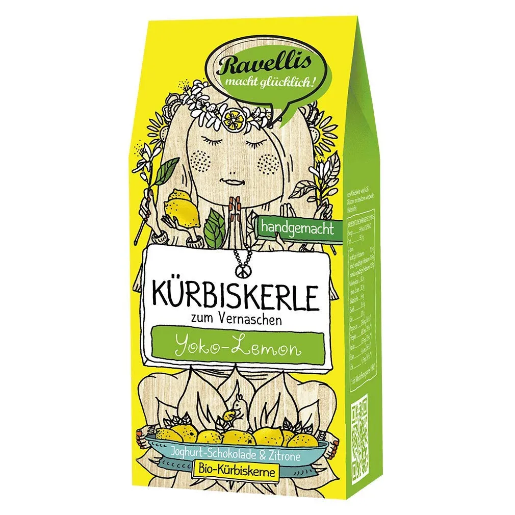 Ravellis Kürbiskerne mit Joghurt-Schokolade & Zitrone (80 g) – Bio – Bild 2