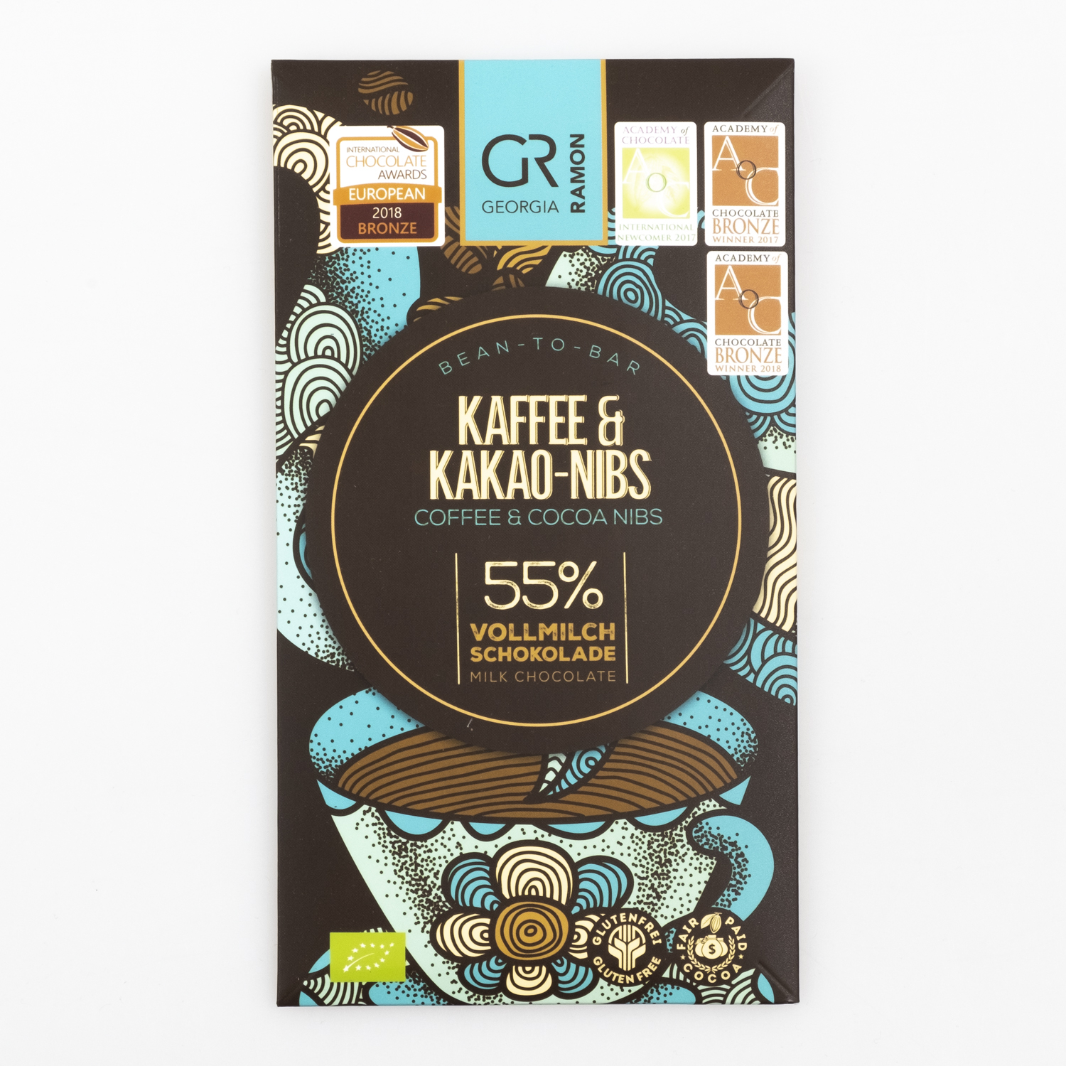 Georgia Ramon Kaffee-Kakaonibs 55% Milk bio 50g