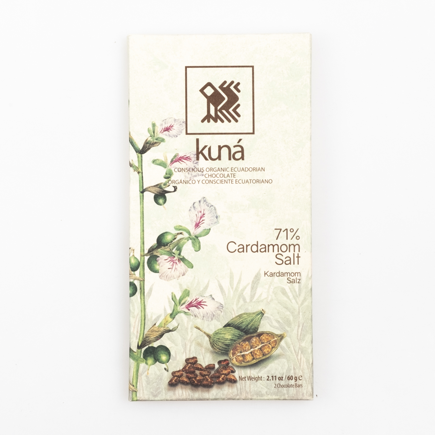 Kuna cardamom/salt organic 71%, 2x30g