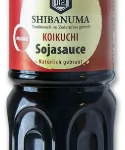 Shibanuma japanische Dunkle Sojasauce Koikuchi Shoyu 1 Liter | im Zedernfass gereift