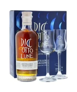 Grappa Marzadro 18 Lune 50cl Set mit zwei Gläser