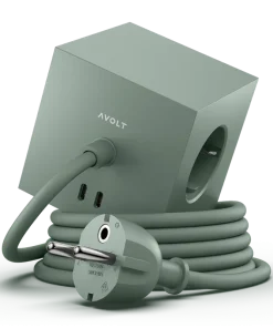 Avolt | Square 1 | Mehrfachsteckdose mit USB-C | Grün