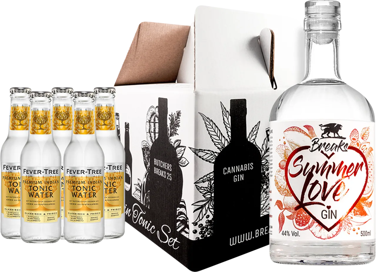Breaks Genießer-Set Summer Love (1x Sommer Gin + 5x Fever Tree Indian Tonic Water) – Bild 2