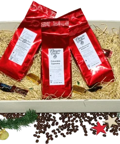 Kaffee Adventspaket – Filterkaffee (1x Äthiopisch Mocca Sidamo + 1x Columbia Supremo + 1x India Monsooned Malabar)