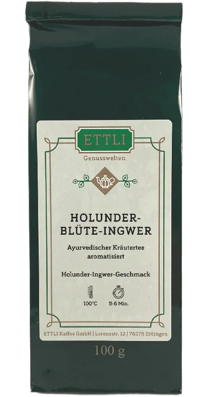 Kräutertee aromatisiert Holunderblüte Ingwer