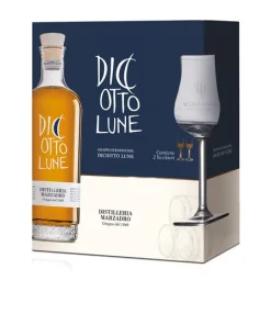 Grappa »Le Diciotto Lune« mit 2 Gläsern.