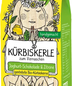 Ravellis Kürbiskerle – Yoko-Lemon – Bio-Kürbiskerne mit Joghurt-Schokolade & Zitrone