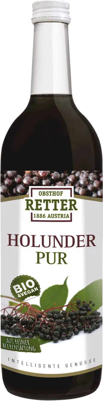 Obsthof Retter Bio Holunder Pur Direktsaft – Bild 2
