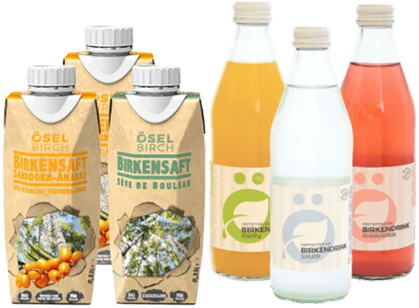 ÖselBirch Probierkiste Mix – Birkensaft Erfrischungsgetränke – 6x 0,33 l