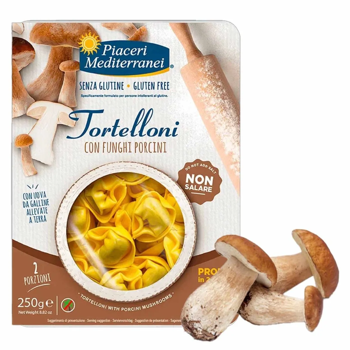 Piaceri Mediterranei Tortelloni con Funghi Porcini senza glutine 250g