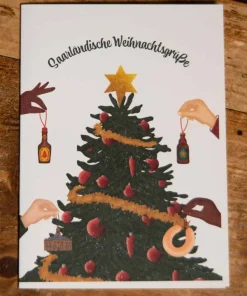 Saarländische Weihnachtsgrüße Christbaum Karte