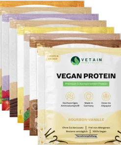 Vetain veganes Proteinpulver Probierpaket (8x verschiedene Sorten)