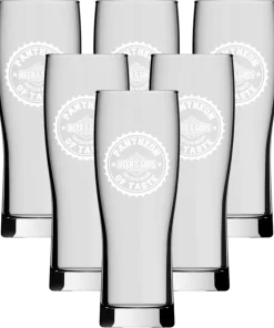 6x beer glasses A Pantheon of Taste