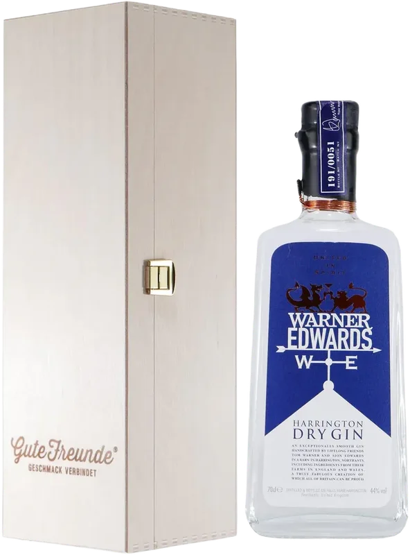 Warner Edwards Harrington Dry Gin mit Geschenk-Holzkiste